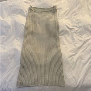 Camilla Coelho - Elegant Gray Ribbed Knit Skirt